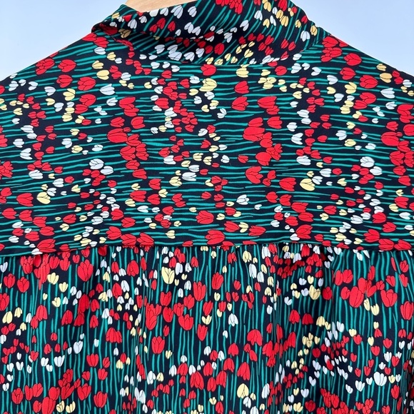 Vintage COUNTRY LAGENLOOK Pendleton RED TULIPS Cottage Core Top WOMENS 14 - Picture 8 of 9
